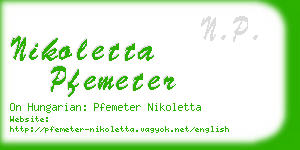 nikoletta pfemeter business card